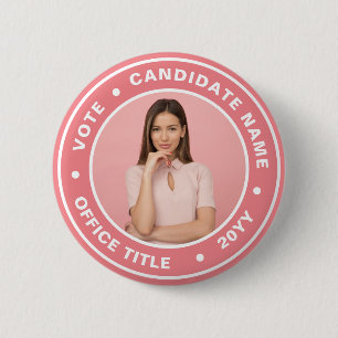 Custom Photo Pink Vote Campaign Button
