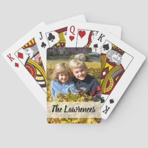 Custom photo playing cards with white overlay