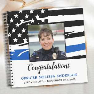 Custom Photo Police Retirement Party Guest Book