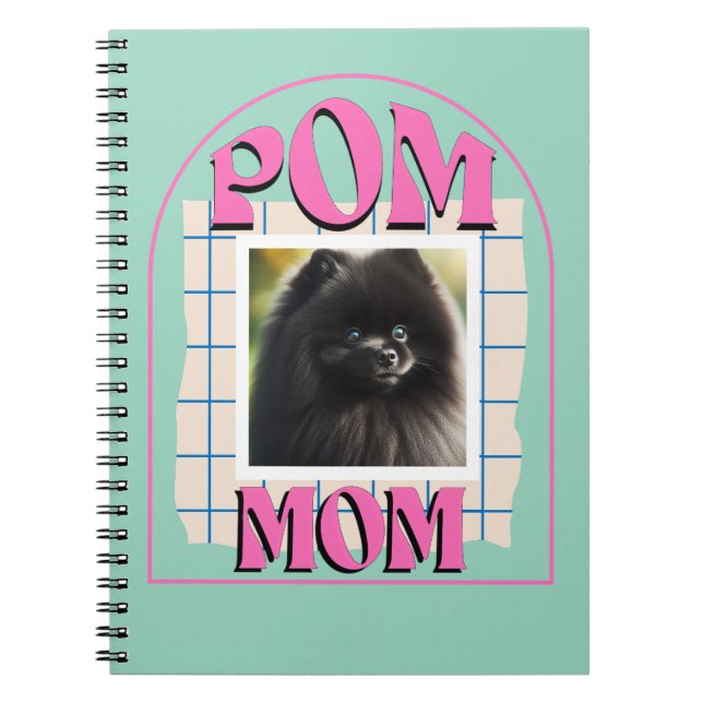 Custom Photo Pom Dog Mum Shirt Pomeranian Owner Notebook (Front)
