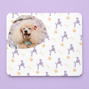 Custom Photo Poodle Lavender Mouse Pad for Dog Mum