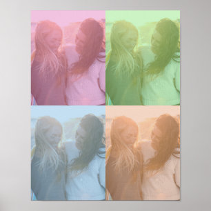 Custom Photo Pop Art Colour Block Poster