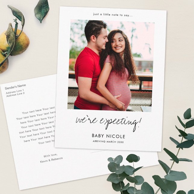 Custom Photo Pregnancy Announcement Postcard (Creator Uploaded)