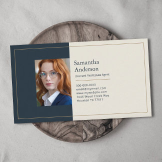 Custom Photo - Premium Real Estate Agent Business Card