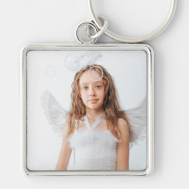 custom photo Premium Square Keychain (Front)