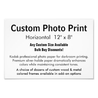 Custom Photo Print - Horizontal 12" x 8"