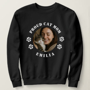 Custom Photo Proud Cat Mom Sweatshirt