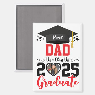 Custom Photo Proud Graduate Family 2025 Gifts Magnet