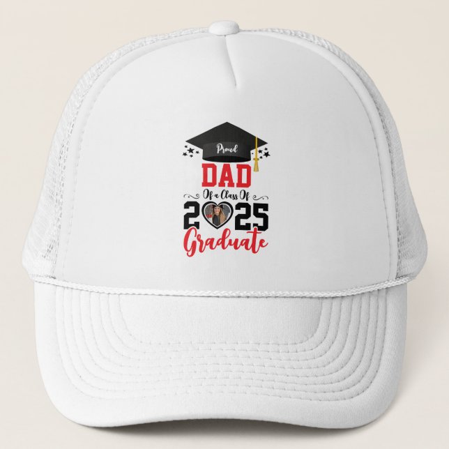 Custom Photo Proud Graduate Family 2025 Gifts Trucker Hat (Front)