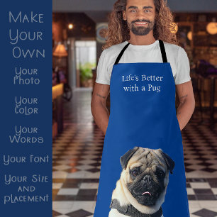 Custom Photo Pug Dog Pet Mum Gift  Apron