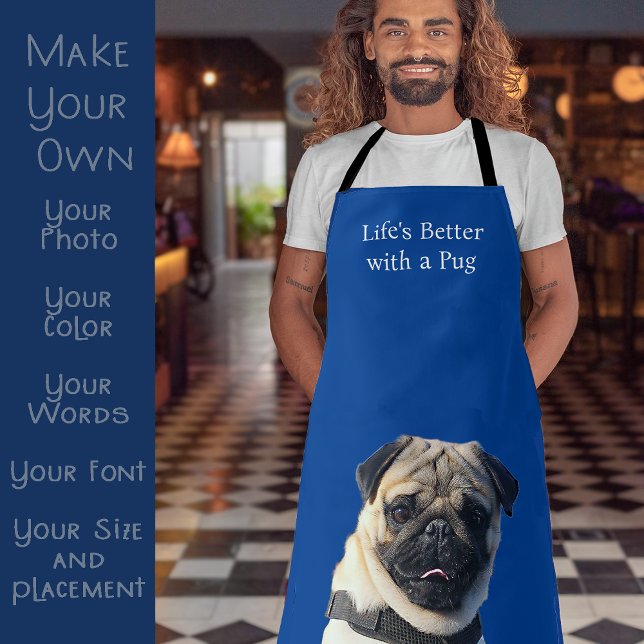 Custom Photo Pug Dog Pet Mum Gift  Apron (Creator Uploaded)