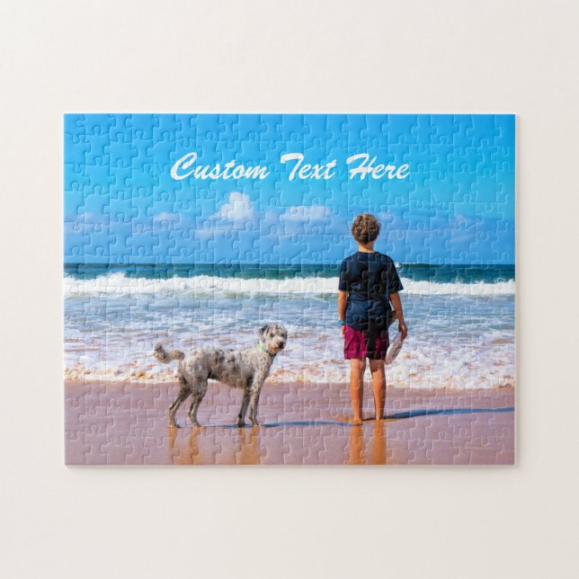 Custom Photo Puzzle Gift with Your Photos and Text (Horizontal)