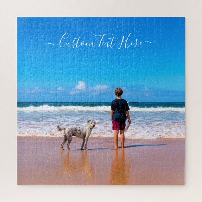 Custom Photo Puzzle with Your Photos and Text (Vertical)