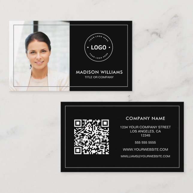 Custom Photo QR Code Business Card (Front/Back)