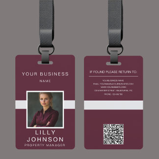 Custom Photo & QR Code Professional ID ID Badge