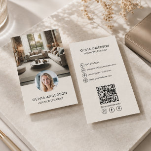 Custom Photo QR Code Social Media Professional Business Card