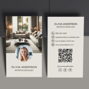 Custom Photo QR Code Social Media Professional Business Card