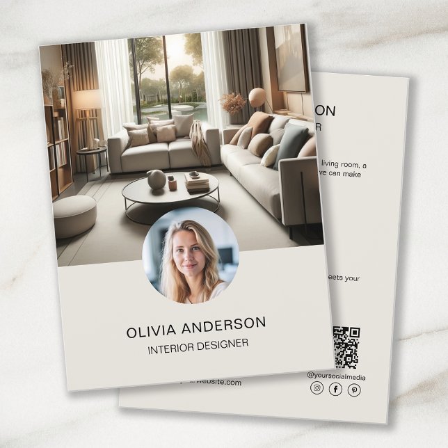 Custom Photo QR Code Social Media Professional Flyer (Create your own professional business flyer by MINTIC DESIGN STUDIO)