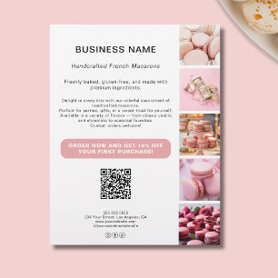 Custom Photo QR White Bakery Business Flyer