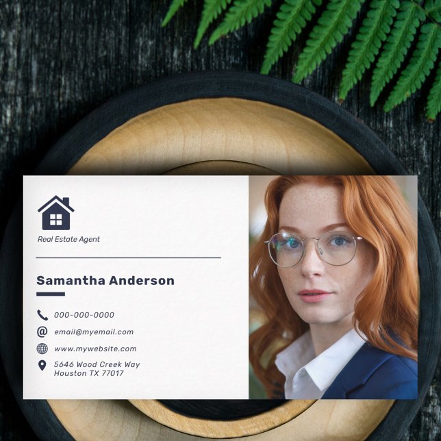 Custom Photo - Real Estate Agent  Business Card (Custom Photo - Real Estate Agent Business Card)