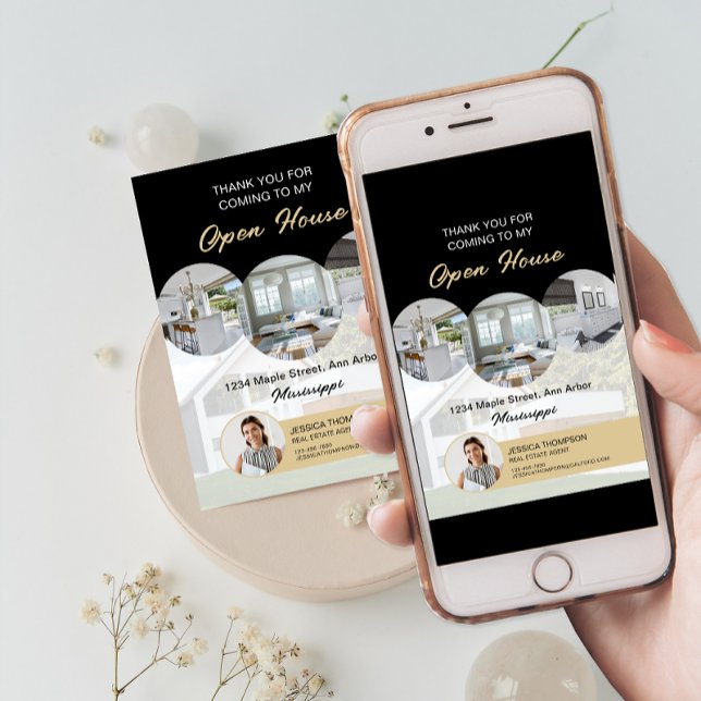 Custom Photo Real Estate Open House Thank You Card (Custom Photo Real Estate Open House Thank You Card)