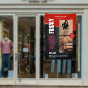 Custom Photo Red Black Friday Product Promo Banner