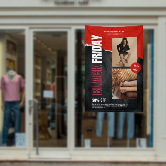 Custom Photo Red Black Friday Product Promo Banner (Custom Photo Red Black Friday Product Promo Banner)