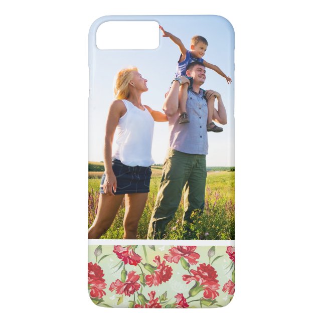 Custom Photo Red Carnations & butterflies Case-Mate iPhone Case (Back)