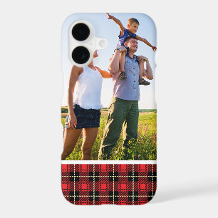Custom Photo Red Plaid Background