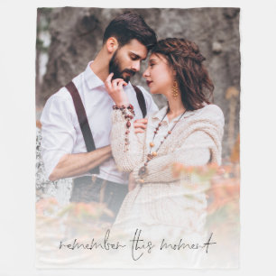 Custom Photo Remember This Moment Wedding  Fleece Blanket
