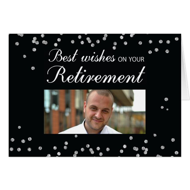 Custom Photo, Retirement Congratulations Black (Front Horizontal)