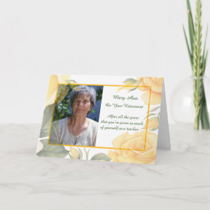 Custom Photo Retirement Congratulations Yellow Card