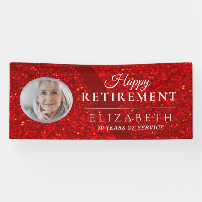 Custom Photo Retirement Party Banner (Horizontal)