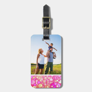Custom Photo Retro Circles Luggage Tag