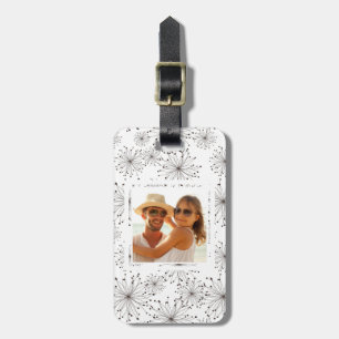 Custom Photo Retro floral background Luggage Tag
