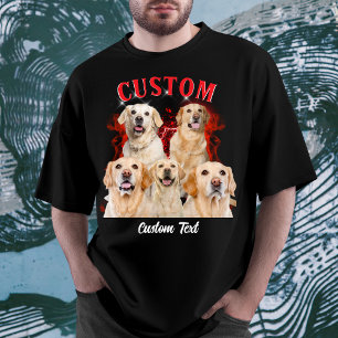 Custom Photo Retro Vintage 90s Personalise Pet Dog T-Shirt