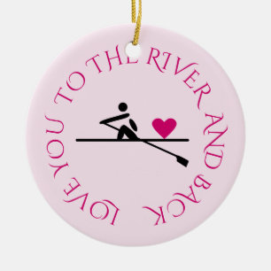 Custom photo romantic rower pink ceramic ornament