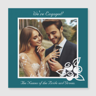Custom Photo, Roses Engagement Announcement Card