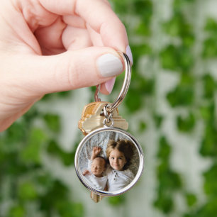  Custom Photo Round Metal Charm Key Ring