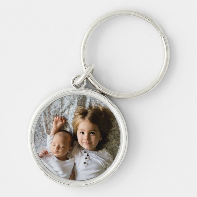  Custom Photo Round Metal Charm Key Ring (Front)