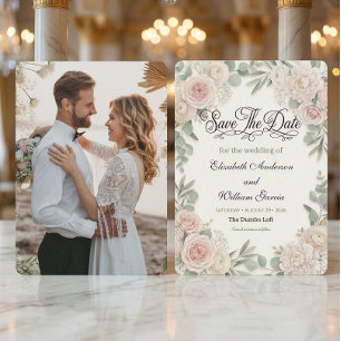 Custom Photo Rustic Romantic Save The Date