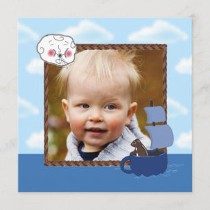Custom Photo Sailing Chipmunk Child's Party Invite