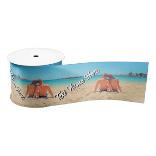 Custom Photo Satin Ribbon Personalised Text