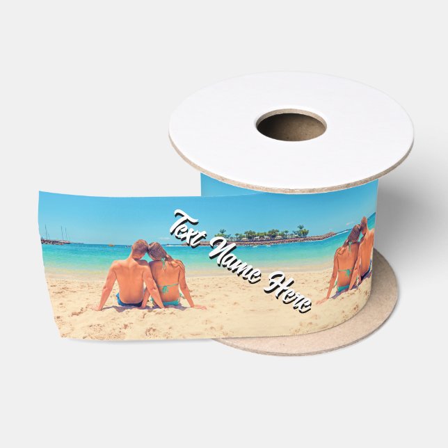 Custom Photo Satin Ribbon Personalised Text (Spool)