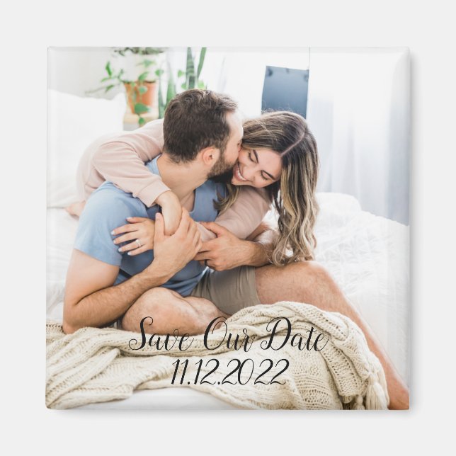 Custom Photo Save Our Date Magnet  (Front)