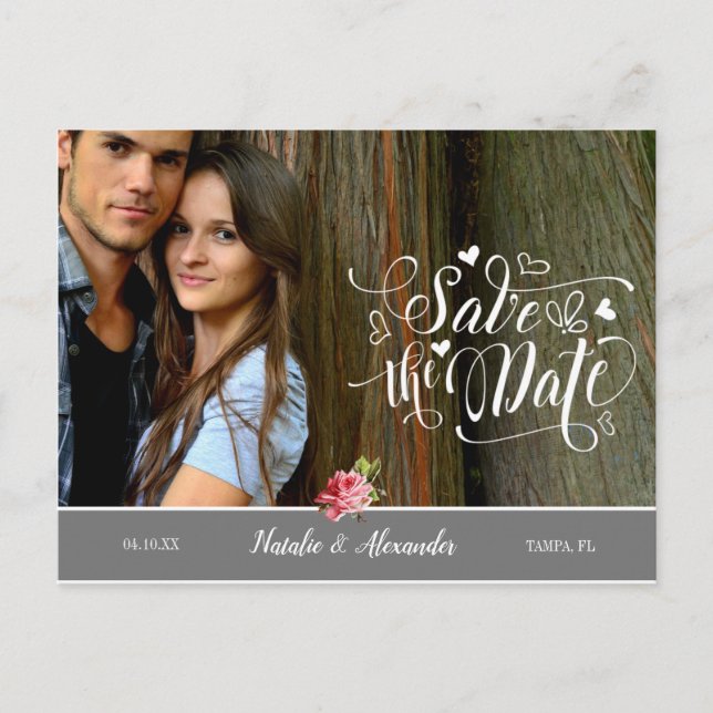 Custom Photo  | Save The Date Announcement Postcard (Front)