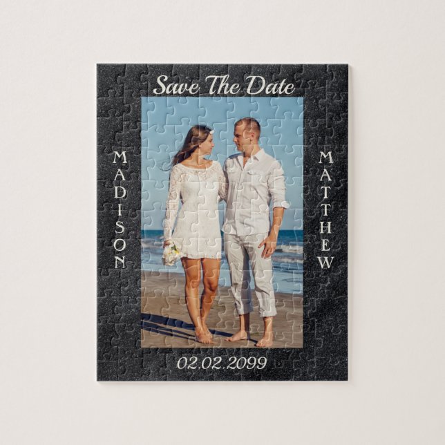 Custom Photo Save The Date  Jigsaw Puzzle (Vertical)