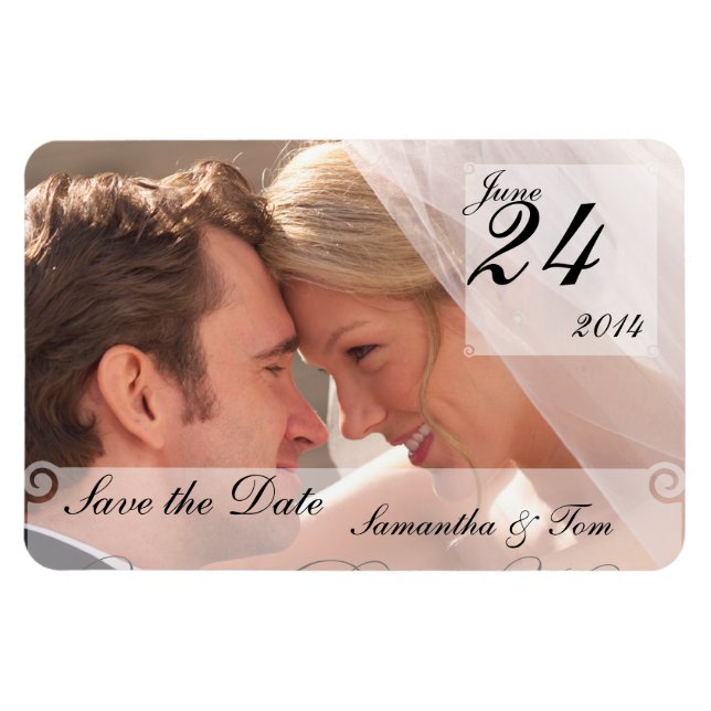 Custom Photo Save the Date Magnet (Horizontal)