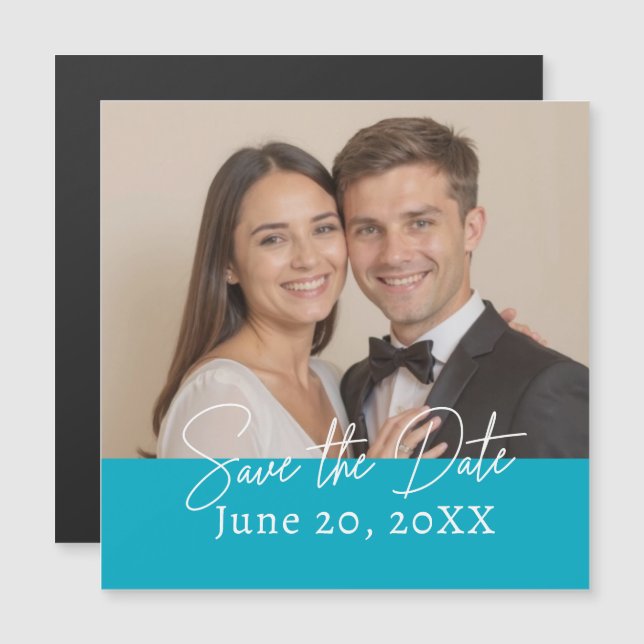 Custom Photo Save The Date Modern Script (Front/Back)