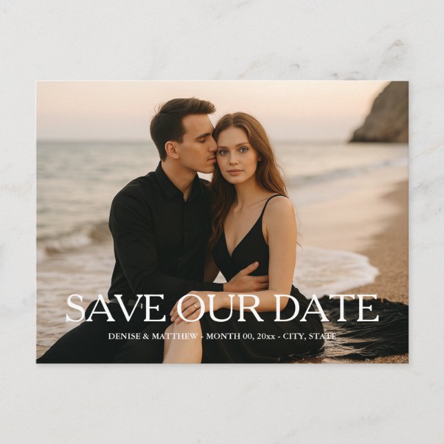 Custom Photo Save the Date Postcard (Front)